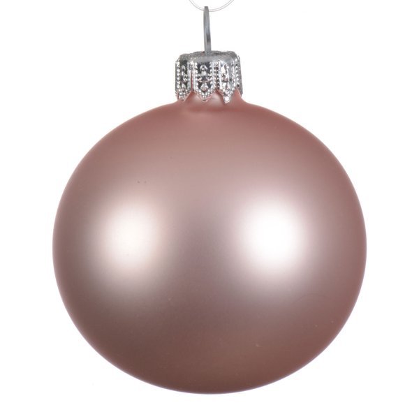 Χριστουγεννιάτικη Γυάλινη Μπάλα Ροζ Ματ (10cm)